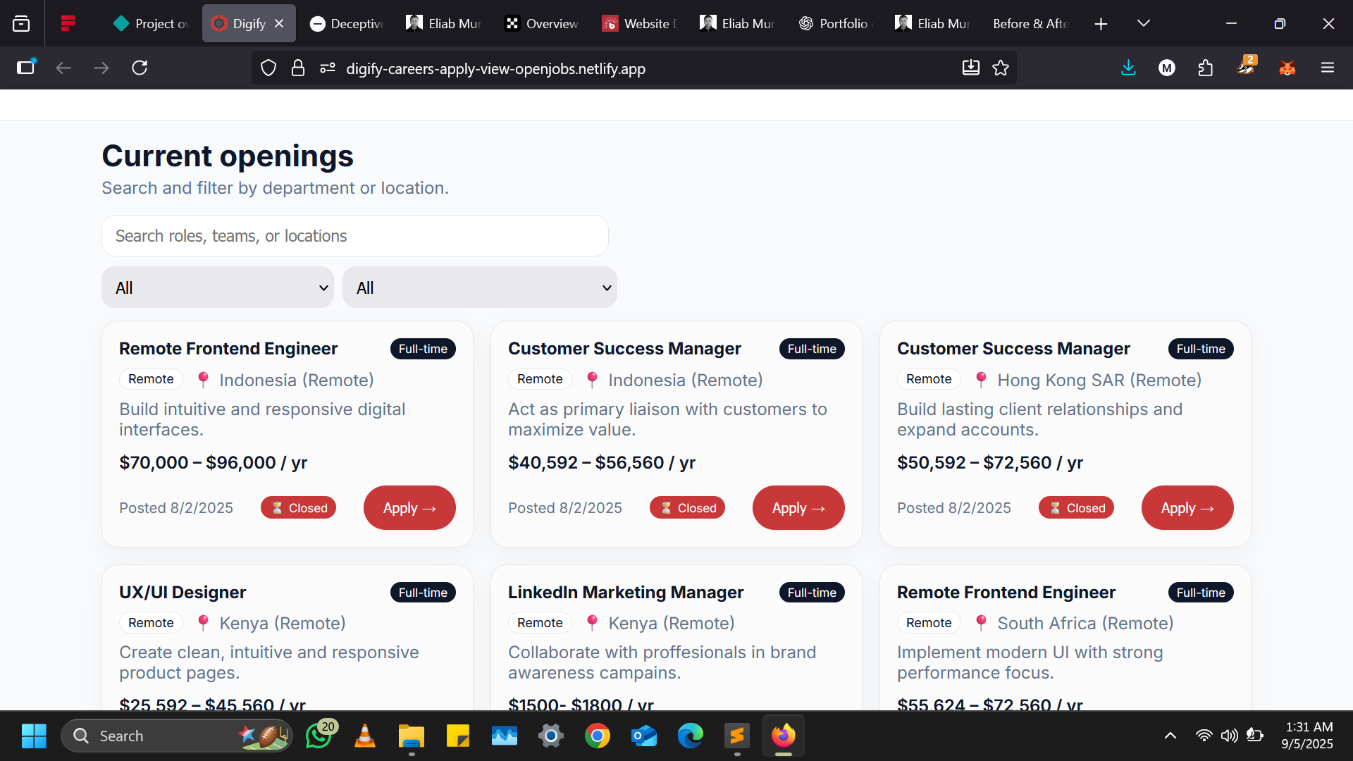 After redesign — optimized landing page