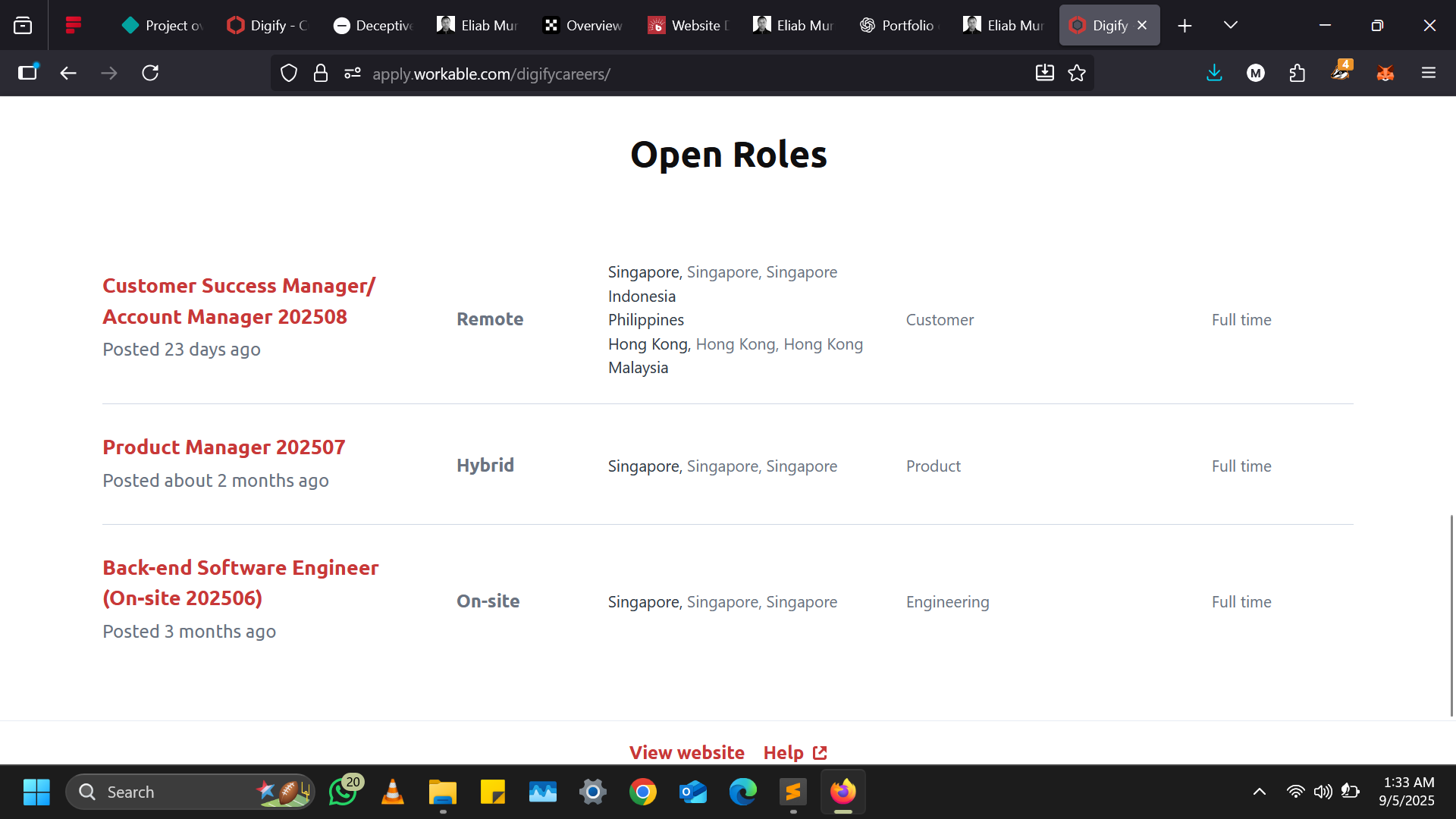 Before redesign — original landing page